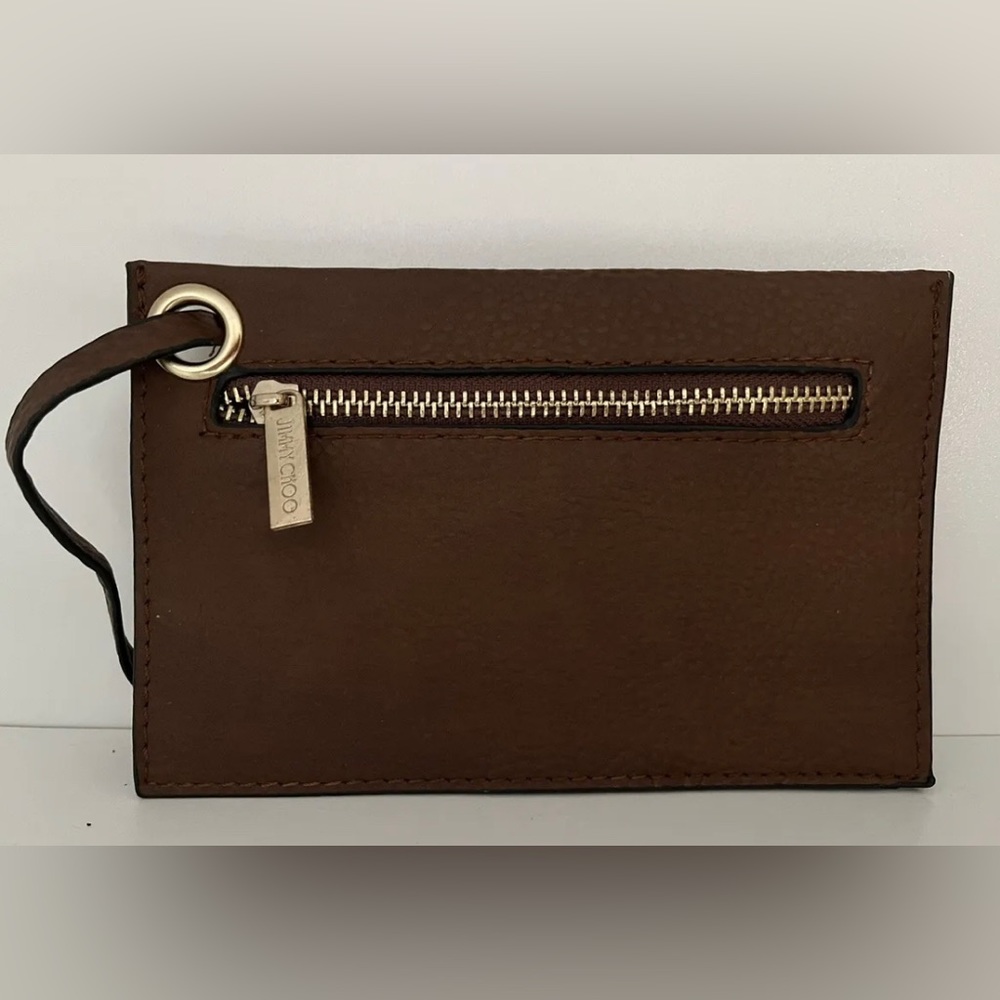 Jimmy Choo Brown Leather Wristlet
